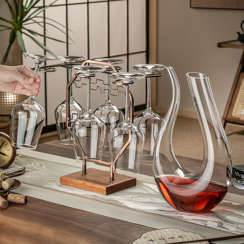 中式屏风红酒杯葡萄酒杯倒挂杯架家用酒柜高脚杯展示收纳架子
