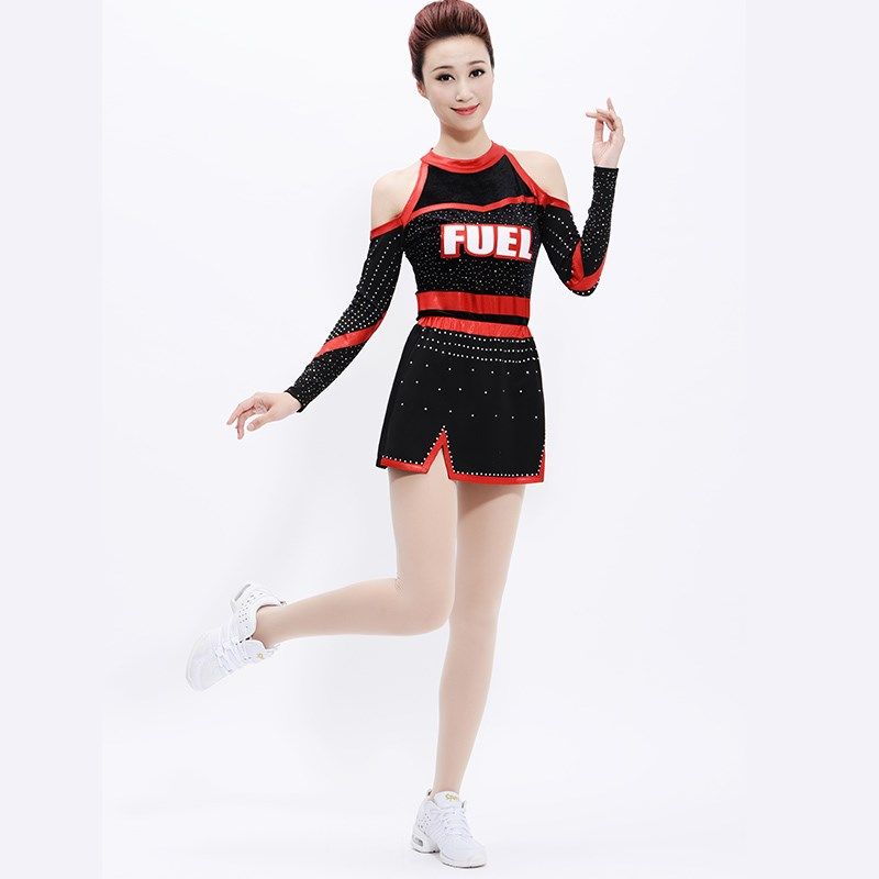 啦啦操服装男女黑色校园运动会竞技比赛服装广播体操健身操服定制