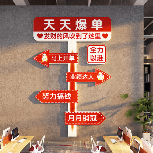 双11爆单电商公司装饰s氛围布置销售办公室励志标语墙贴纸企业文