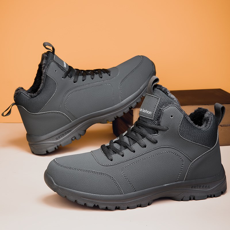 安能玛冬季雪地靴男款加绒加厚防水防滑防寒爸爸高帮棉鞋男46大码