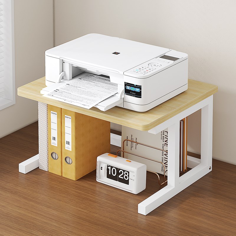 桌面打印机置物架办公室桌上收纳整理支架加大加宽打印机增高架子