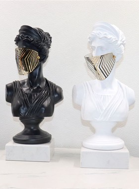 欧式家居饰品摆件面具人装饰品客厅玄关边几售楼部展厅雕塑摆设品