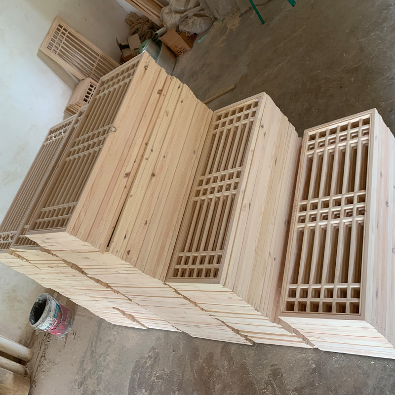 东阳木雕中式窗户仿古窗镂空实木花格花窗门窗雕花门玄关隔断装饰