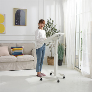 桌面可倾斜升降电脑桌站立式办公桌儿J童学习书桌移动演讲工作台