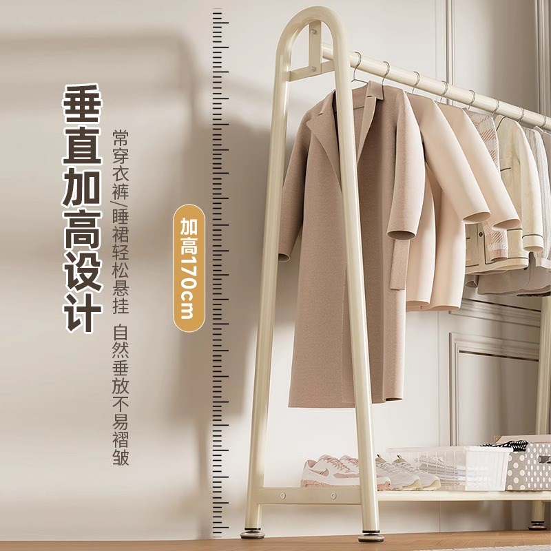 家用晾衣架单杆式衣帽架室内落地加粗晒衣架阳台卧室挂衣架子简易