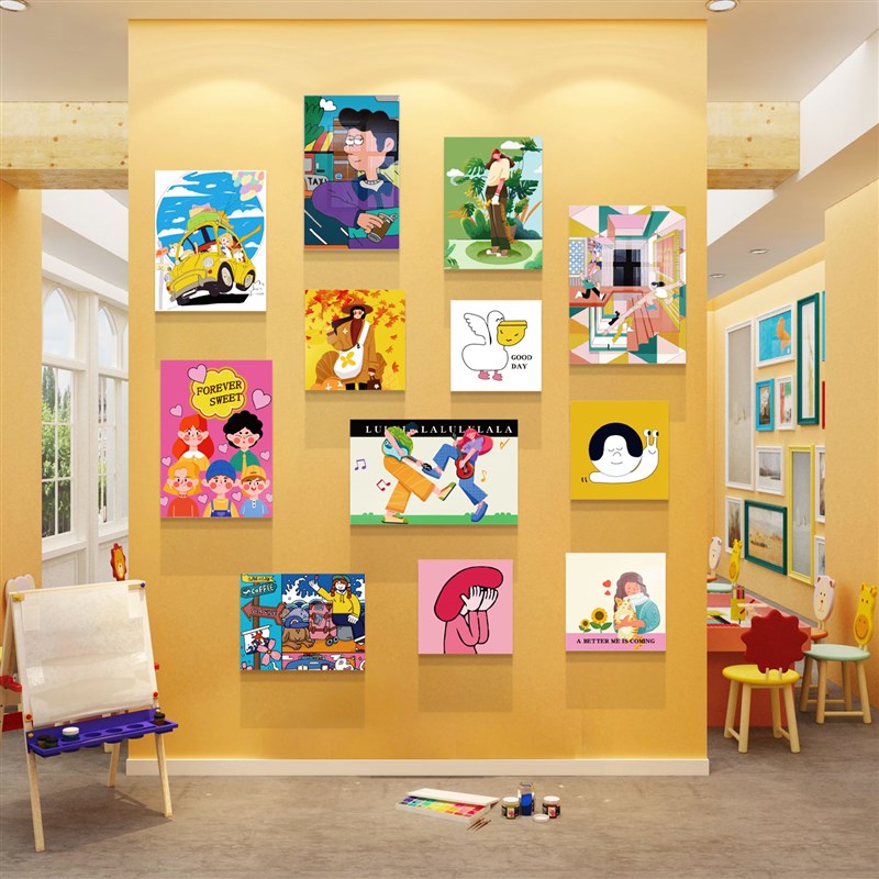画室布置美术室教室装饰画培训机构班文化墙幼儿园美工室墙面环创