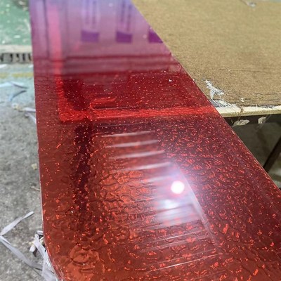 夹丝玻璃夹胶水纹工艺彩色炫彩渐变门店装饰移门隔断隔板定制钢化