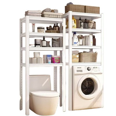洗衣机上方收纳储物架货架下卫生间浴室空式置物架可调节落地阳台