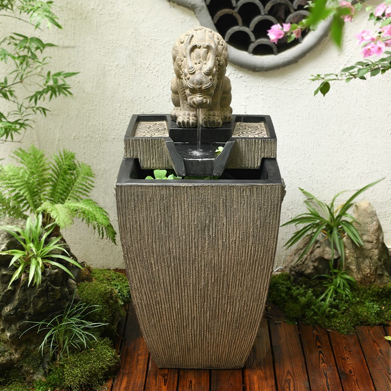 庭院露台装饰流水摆件 户外水循环鱼池喷泉景观阳台花园造景布置