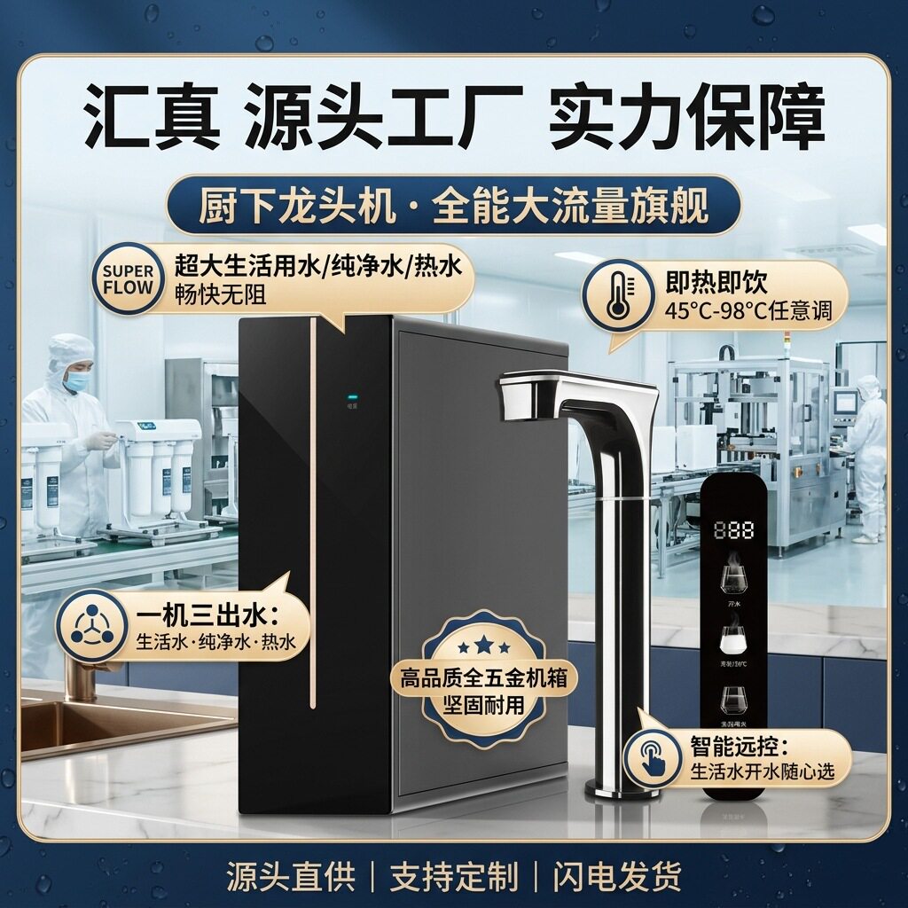 大真环保厨下龙头机出水大流量可出生活水净水热水饮水机
