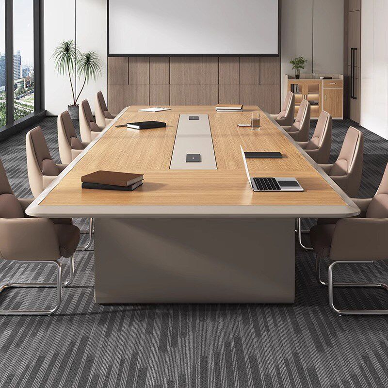 大型烤漆会议桌长桌简约现代 办公工作台会议室洽谈接待桌椅组合