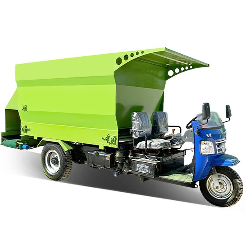 新能源电动2方撒料车柴油动力5方草料精料饲喂车干湿两用送草设备