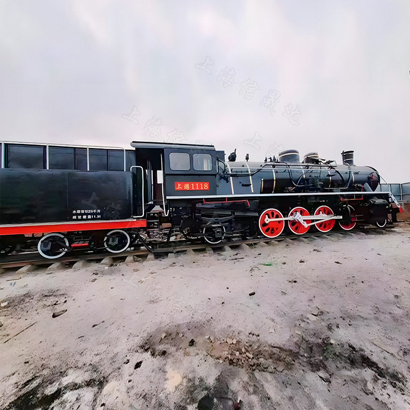 复古蒸汽火车头仿真铁艺模型摆件美丽乡村建设景区公园主题摆件