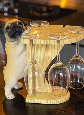 创意红酒杯架摆h件免安装高脚杯架倒挂家用酒柜装饰品悬挂吊杯架