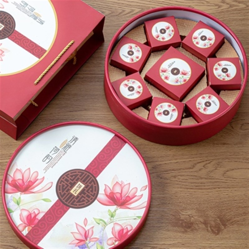 月饼包装盒8个装现货创意手提月饼礼品盒定制M高档硬盒100克空盒