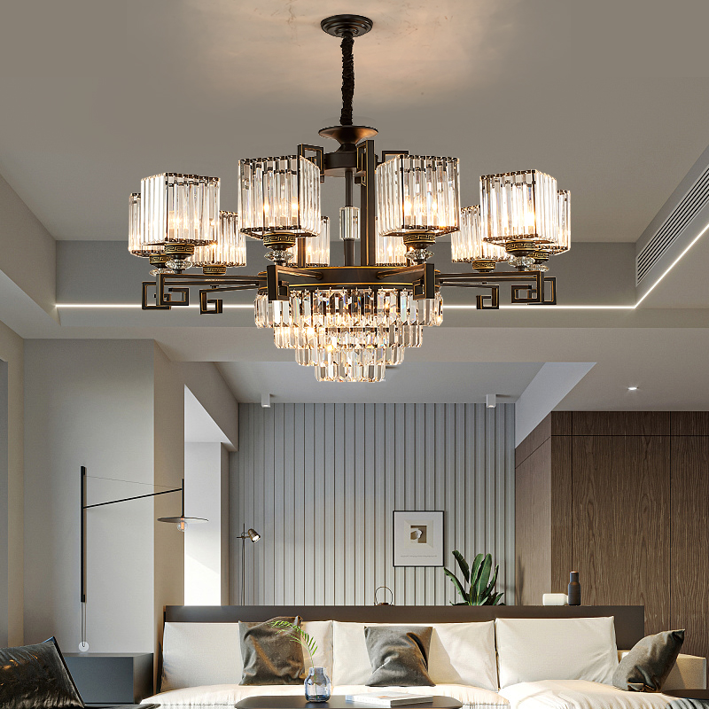 新中式水晶吊灯客厅灯q餐厅中国风禅意轻奢吊灯现代简约大气家用