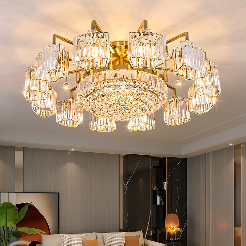 简约现代a大气客厅主灯轻奢高级感水晶吸顶灯豪华卧室家用大厅灯