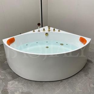 小户型家用三角扇形单人日式 1.3m恒温按摩浴缸亚克力 泡澡浴池0.8