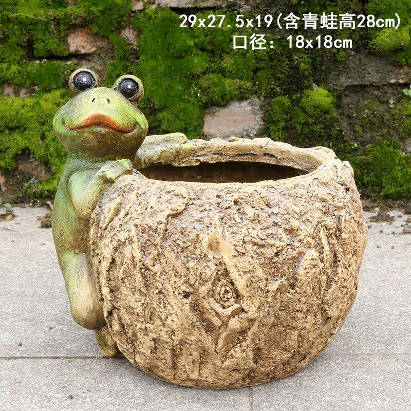 乌龟小鸟动物摆件多肉花盆创意庭院花园装饰摆设户外阳台个性雕塑