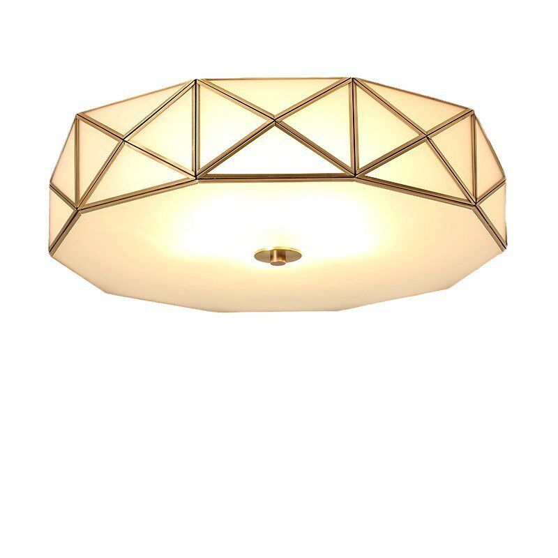 全铜美式复古卧室吸顶灯欧式中古高级感灯饰房间现代简约阳台门厅