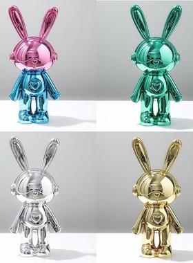 潮玩电镀兔子摆件客厅电视柜酒柜家居G装饰品玄关高级感软装工艺