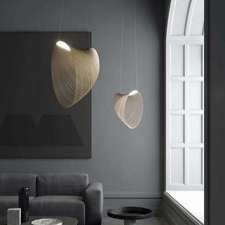 2022年设计师新款餐厅灯后现代简约创意吊灯意大利北欧原木艺术灯