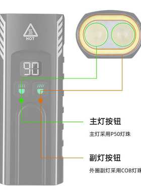 山地车自行车前灯 2000流明夜骑高亮自行车手电筒铝合金自行车灯