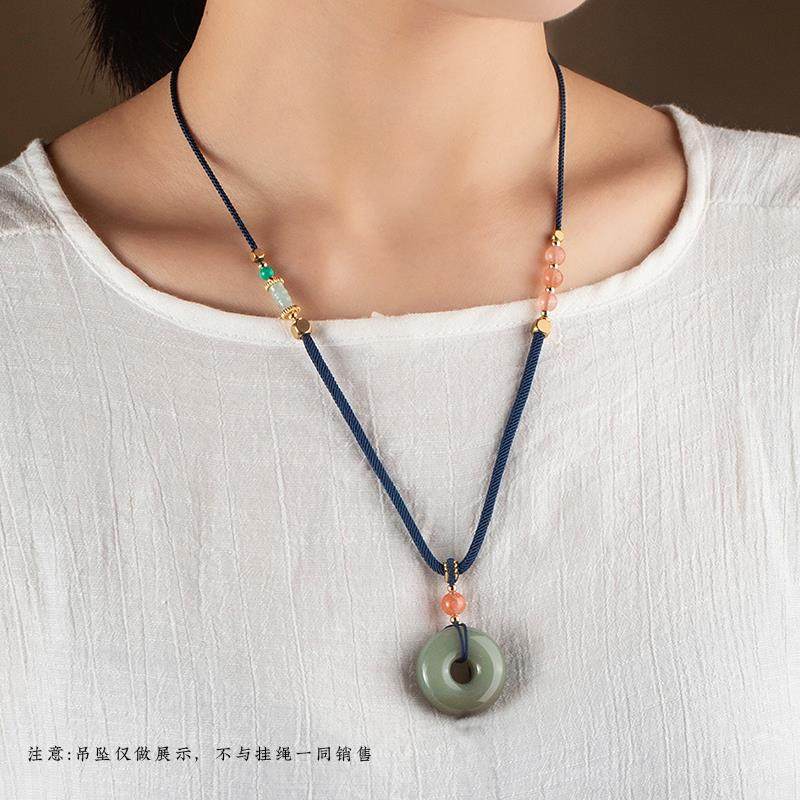 季屿手工吊坠编绳高档挂绳翡翠平安扣玉佩玉坠项链绳男女简约细绳,饰品/流行首饰/时尚饰品新,绳,淘宝优惠券,粉丝福利购,淘宝优惠卷