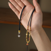 原创手工绳子项链黄金挂件绳佛牌锁包金锁编绳吊坠绳八宝罗盘绳子