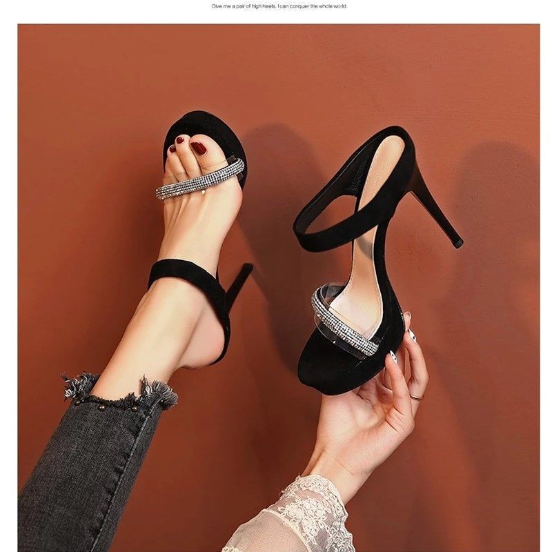 网红一字拖女2025新款百搭恨天高防水台超高细跟凉鞋小码31 32 33,女鞋,一字拖,淘宝优惠券,粉丝福利购,淘宝优惠卷