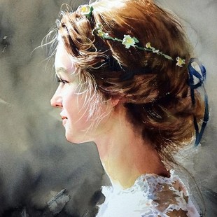 水彩画定制画像色彩画专家级肖像画