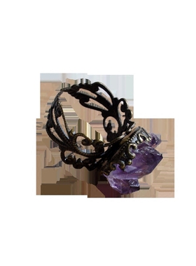 紫水晶戒指女纯晶簇手工定制古铜镂空气质简约活口指环两件包邮