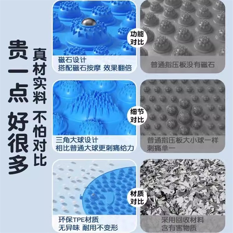 圆形足底按摩垫指压板原地超慢跑专用脚底通经络室内趾压板按摩垫