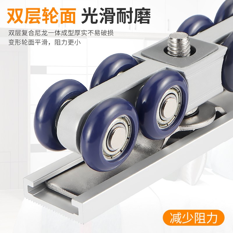 推拉门吊轨轨道滑轮玻璃门吊门导轨移门吊轮滑道吊趟木门吊滑配件