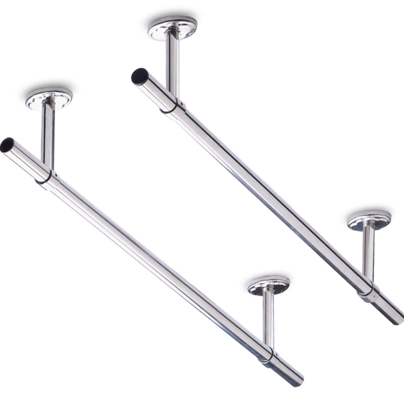 定制阳台晾衣杆固定式晾衣架不锈钢晒衣杆单杆挂衣杆外墙侧装吊顶