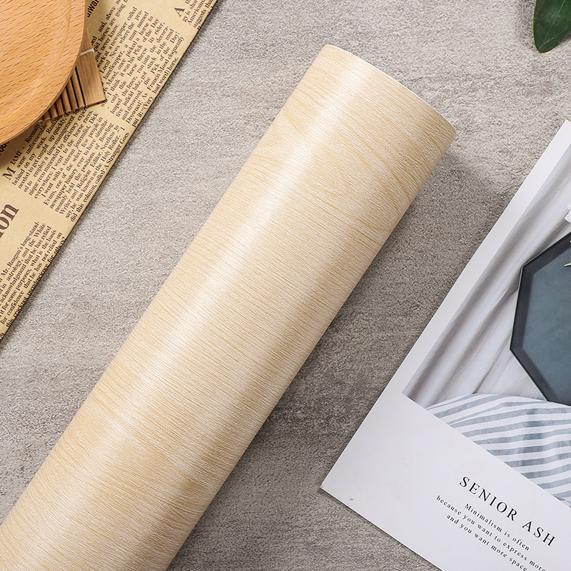 原木色波音软片防水桌自粘墙纸家具衣柜柜子翻新木纹贴纸杨木墙贴