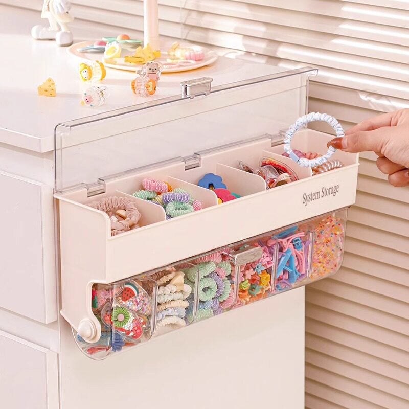 儿童发饰收纳盒壁挂首饰盒女宝发夹发圈头绳皮筋抓夹饰品分隔盒子,收纳整理,首饰盒,淘宝优惠券,粉丝福利购,淘宝优惠卷