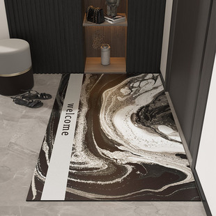 现代入户门地垫可定制防滑皮革地毯进门门垫家用玄关可擦免洗脚垫