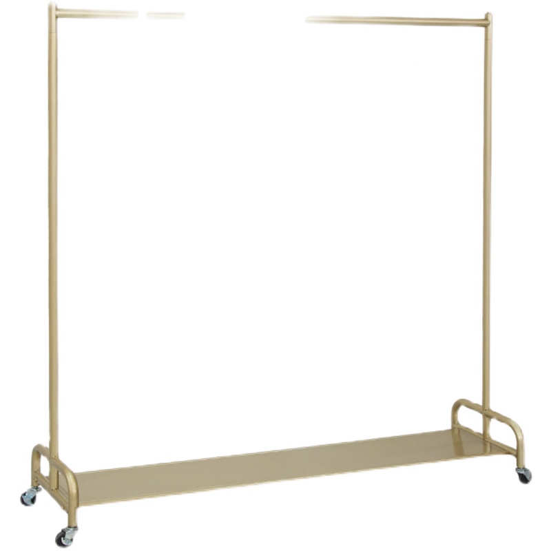 可移动晾衣杆服装架多功能宿舍晾衣架落地家用卧室单杠式货架带轮