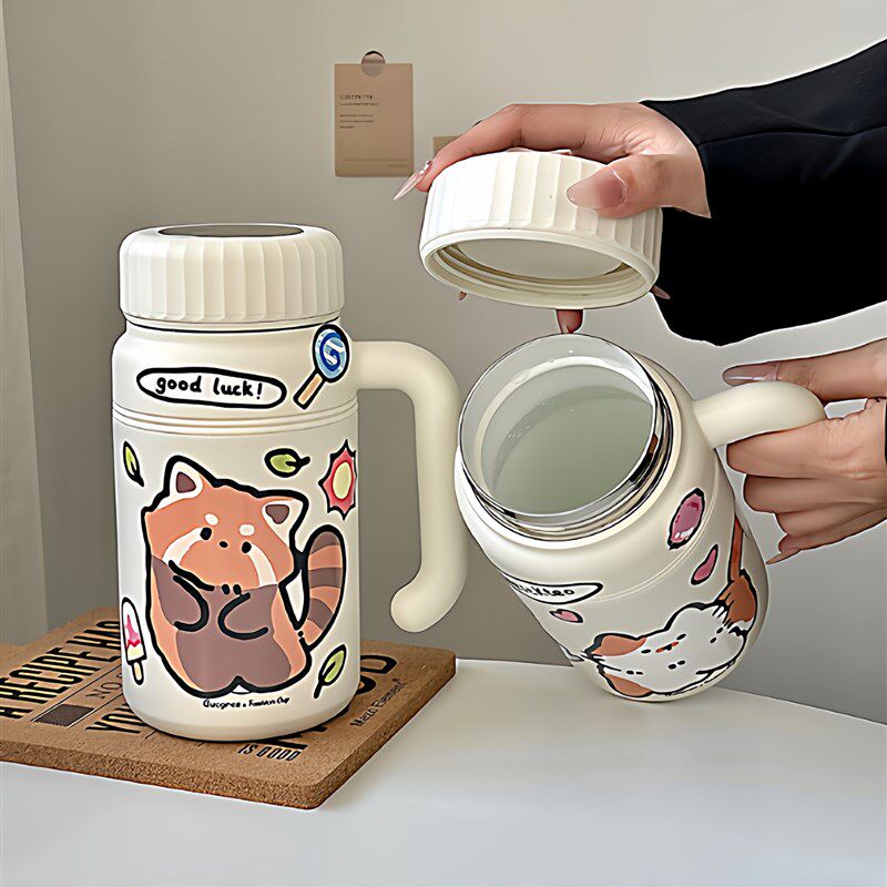 保温杯女a生大容量陶瓷内胆杯子办公室桌面泡茶杯学生水杯马克杯