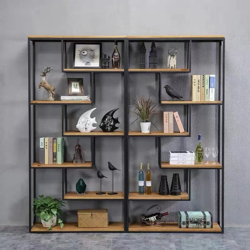书架置物架陈列架隔o断玄关屏风铁艺落地多层展示柜货架收纳花架