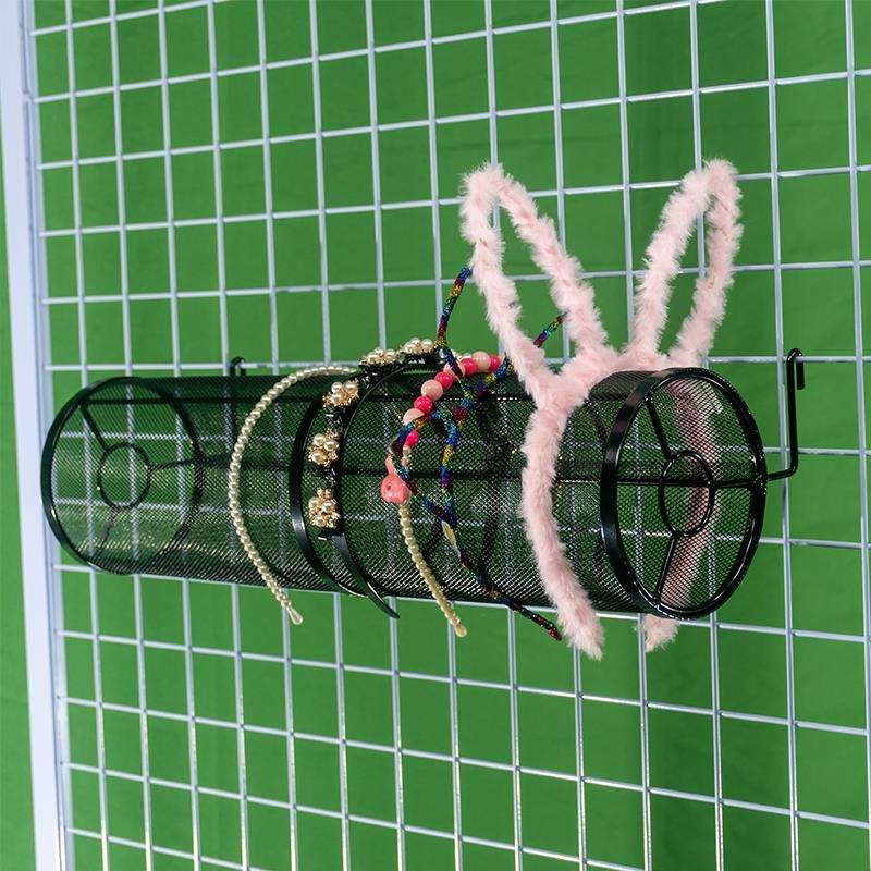 头箍架多孔板洞洞板挂钩网格网片货架壁挂式饰品架发箍圆筒精品店