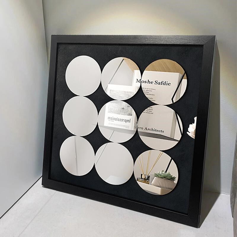 入户玄关柜摆件中古风镜面亚克力客厅装饰画遮挡电表箱镜子高级感