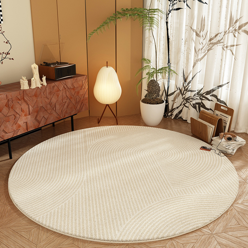 白色圆形地毯卧室少女客厅茶几地垫奶油风书房电脑转椅垫防水脚垫