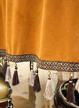 桌布大圆桌新中式酒店餐厅家用定制高级感方桌台布国风橙色会议室