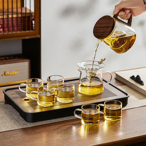 玻璃茶具套装茶壶家用会客喝茶办公室烧水泡茶壶整套茶盘功夫茶杯