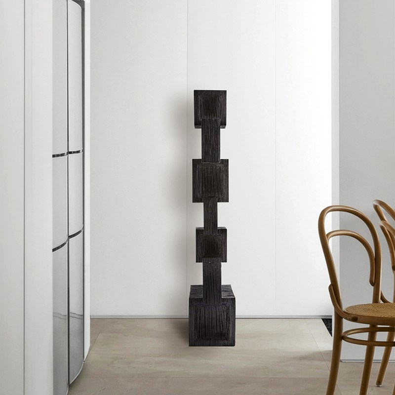 样板间玄关抽象木雕落地摆件民宿酒店实木碳化雕塑艺术品软装摆设