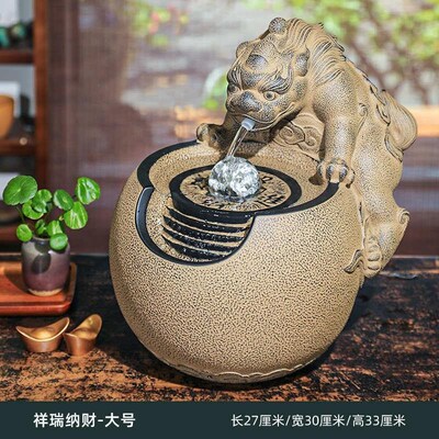 桌面汉摆件小型流水韵装饰客厅中式流水喷泉水景新办公桌堂招财