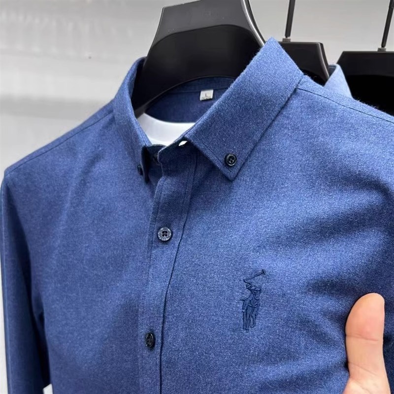 高品质面料!甄选全棉!双股色织衬衫男长袖秋季时尚重磅纯棉衬衣