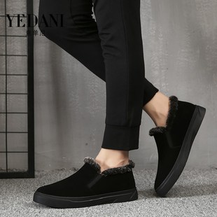 男鞋冬季雪地短靴男靴子加绒保暖棉鞋休闲懒人冬天男鞋子板鞋冬鞋